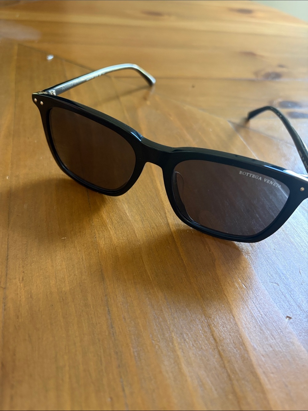 Bottega Veneta Black Frame Sunglasses with Black Lenses